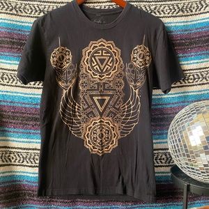 Black geometric Festival Tee